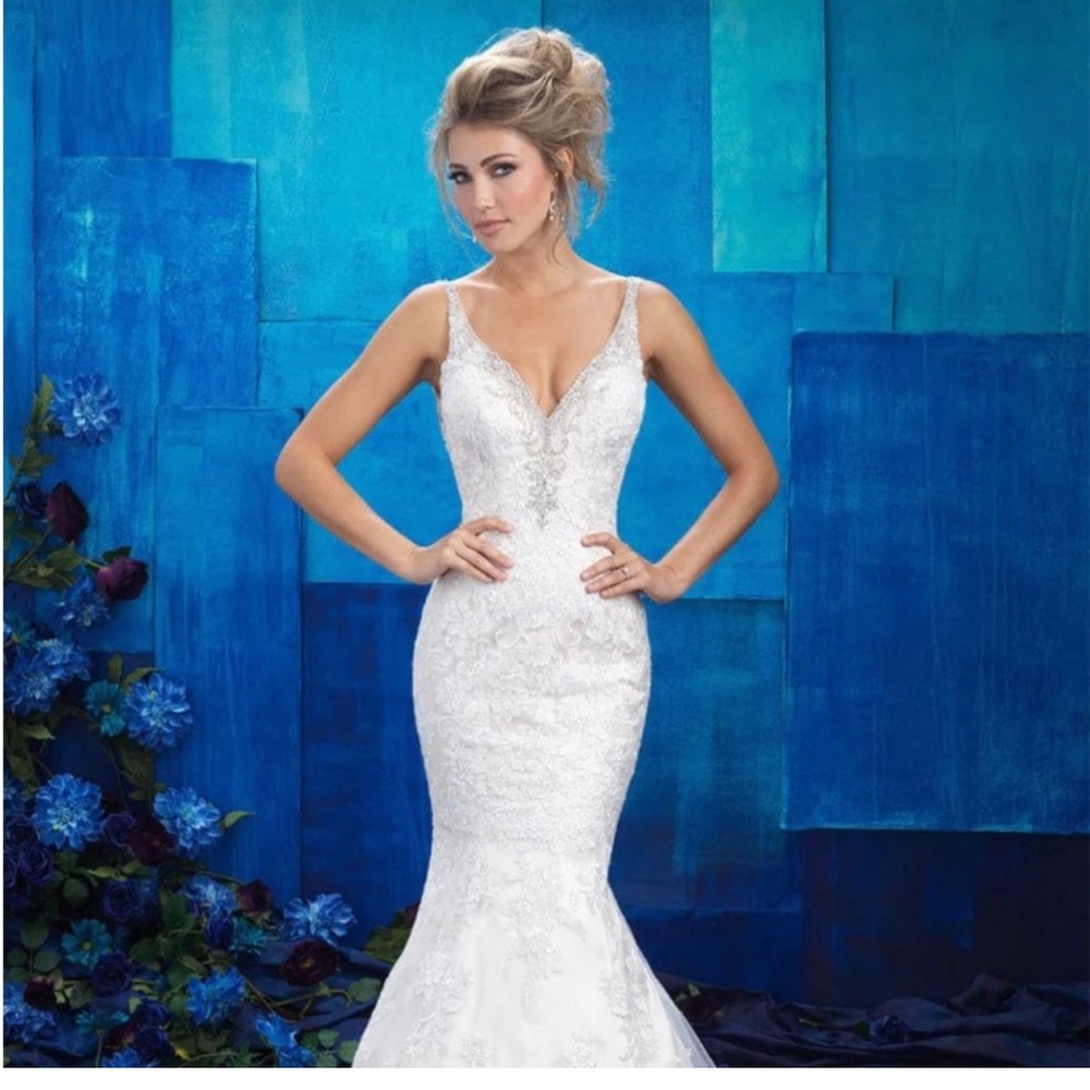 Allure Wedding Gown Style 9401 Size 10 Gold/Iv/ Nude/Sil